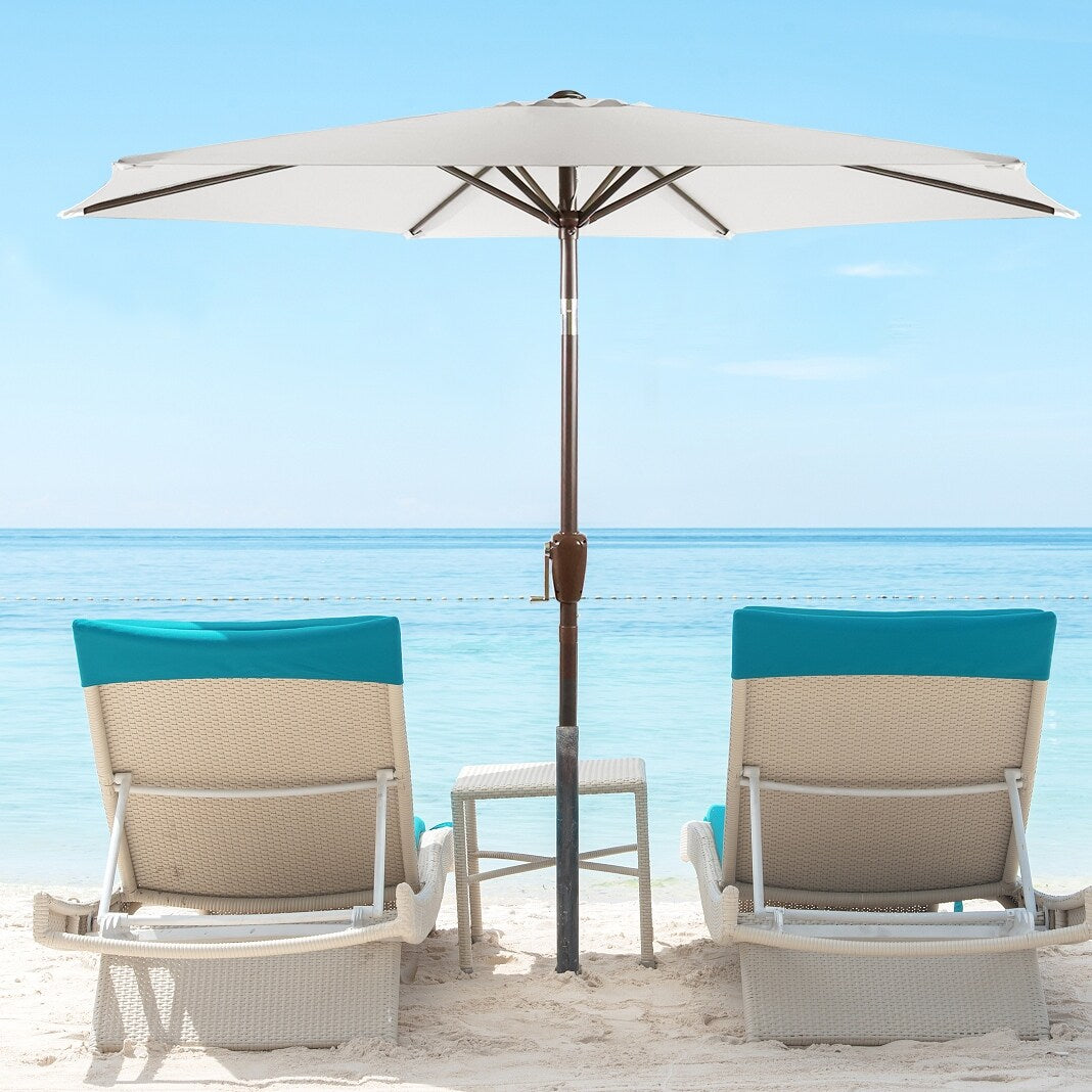 7.5" Patio Umbrella Outdoor Table Market Umbrella with Push Button Tilt and Crank