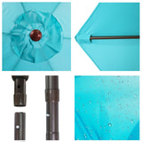 7.5" Patio Umbrella Outdoor Table Market Umbrella with Push Button Tilt and Crank