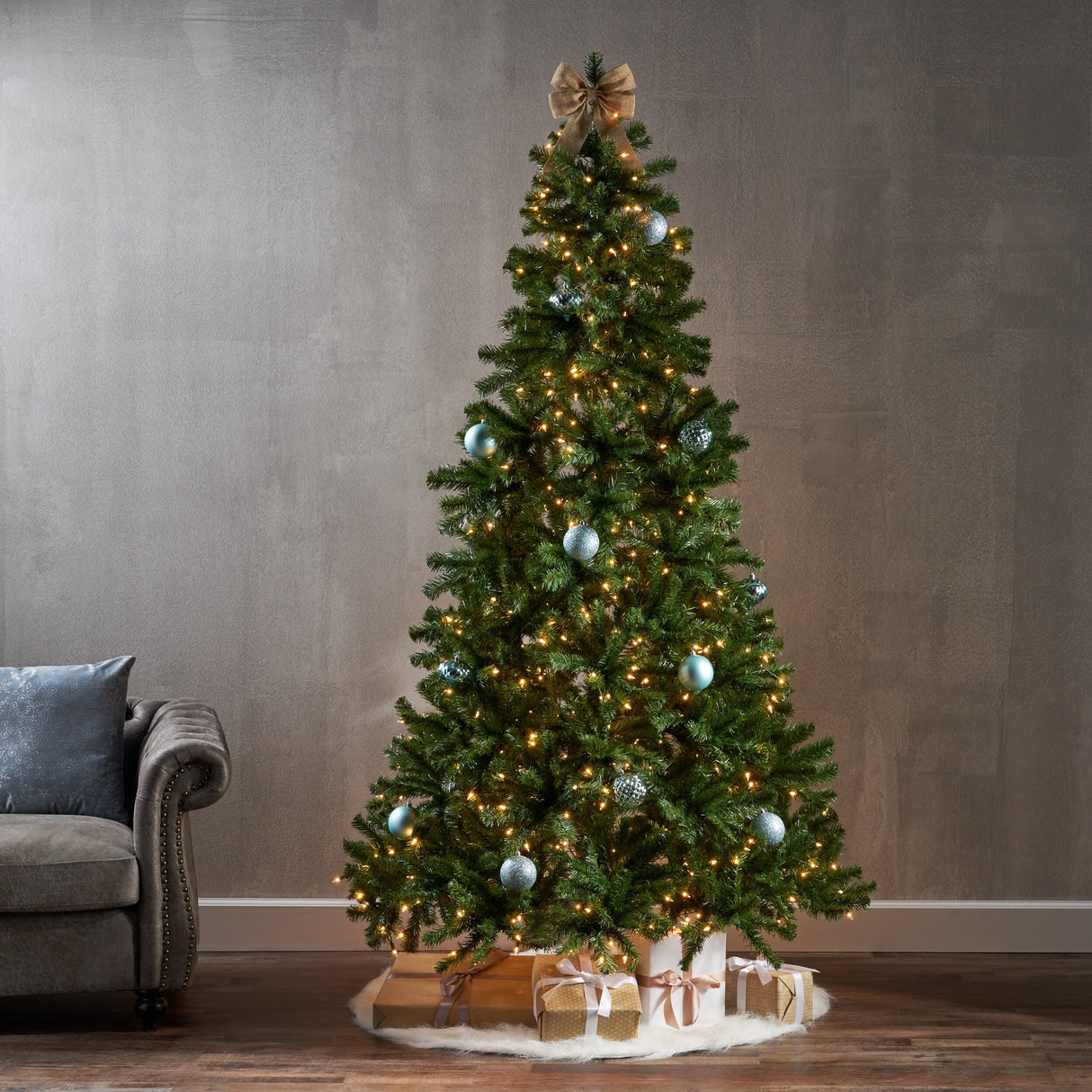 7.5-foot Noble Fir Artificial Christmas Tree by Christopher Knight Home