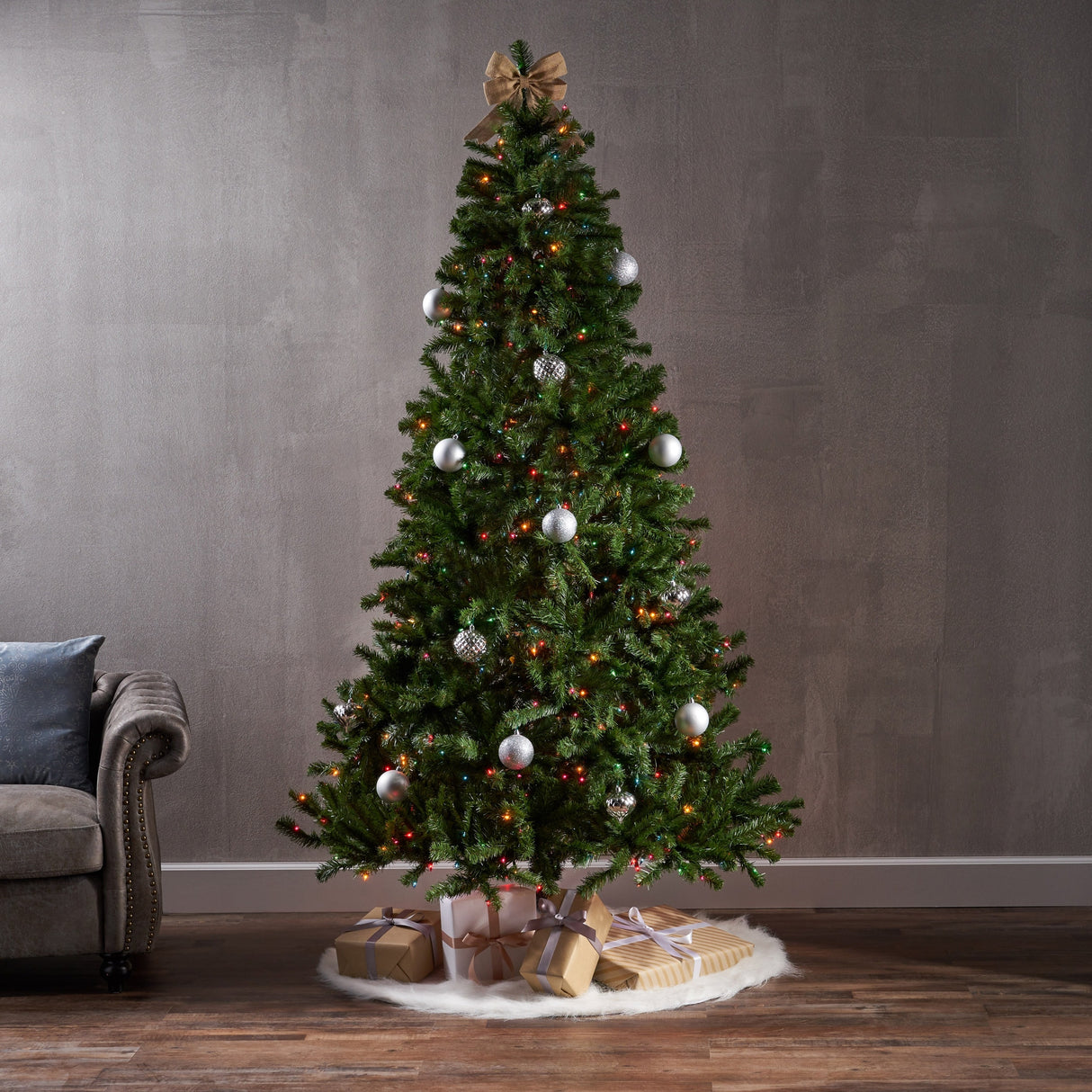 7.5-foot Noble Fir Artificial Christmas Tree by Christopher Knight Home