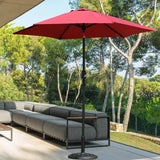 7.5' Outdoor Patio Umbrella, Market Umbrella with Tilt and Crank lift ( Red Color)