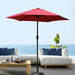 7.5' Outdoor Patio Umbrella, Market Umbrella with Tilt and Crank lift ( Red Color)