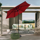 7.5' Outdoor Patio Umbrella, Market Umbrella with Tilt and Crank lift ( Red Color)