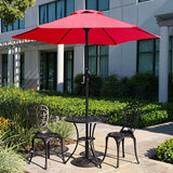 7.5' Outdoor Patio Umbrella, Market Umbrella with Tilt and Crank lift ( Red Color)