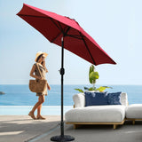 7.5' Outdoor Patio Umbrella, Market Umbrella with Tilt and Crank lift ( Red Color)