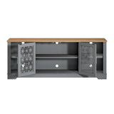 70 in. Rustic Decorative Floral Door TV Stand for up to 80" TVs