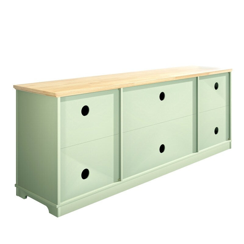 70 in. Rustic Decorative Floral Door TV Stand for up to 80" TVs