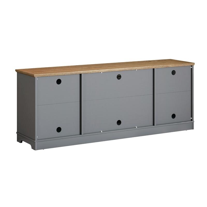 70 in. Rustic Decorative Floral Door TV Stand for up to 80" TVs