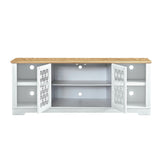 70 in. Rustic Decorative Floral Door TV Stand for up to 80" TVs