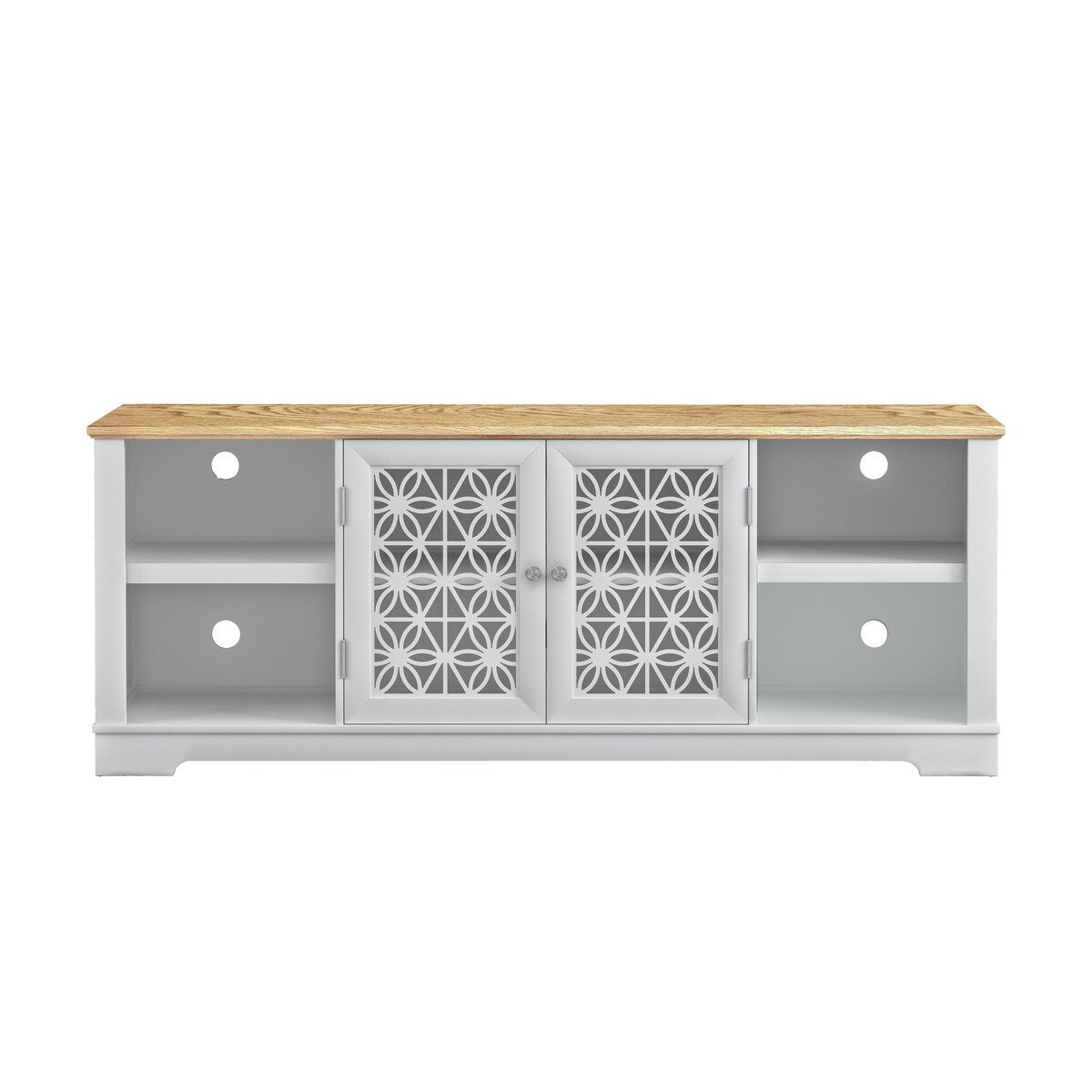 70 in. Rustic Decorative Floral Door TV Stand for up to 80" TVs