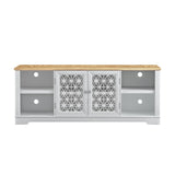 70 in. Rustic Decorative Floral Door TV Stand for up to 80" TVs