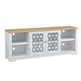 70 in. Rustic Decorative Floral Door TV Stand for up to 80" TVs