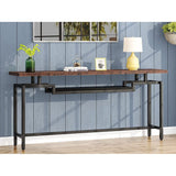 70 inch Console Table Narrow Long Behind Sofa Table with 2 Ties