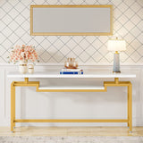 70 inch Console Table Narrow Long Behind Sofa Table with 2 Ties