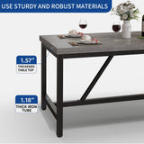 70 x 35 Inch Large Wood Dining Table for 6-8 People with Metal Frame - 70 in