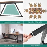 70 x 35 Inch Large Wood Dining Table for 6-8 People with Metal Frame - 70 in