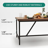 70 x 35 Inch Large Wood Dining Table for 6-8 People with Metal Frame - 70 in