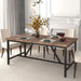 70 x 35 Inch Large Wood Dining Table for 6-8 People with Metal Frame - 70 in