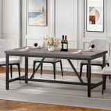 70 x 35 Inch Large Wood Dining Table for 6-8 People with Metal Frame - 70 in