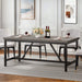70 x 35 Inch Large Wood Dining Table for 6-8 People with Metal Frame - 70 in