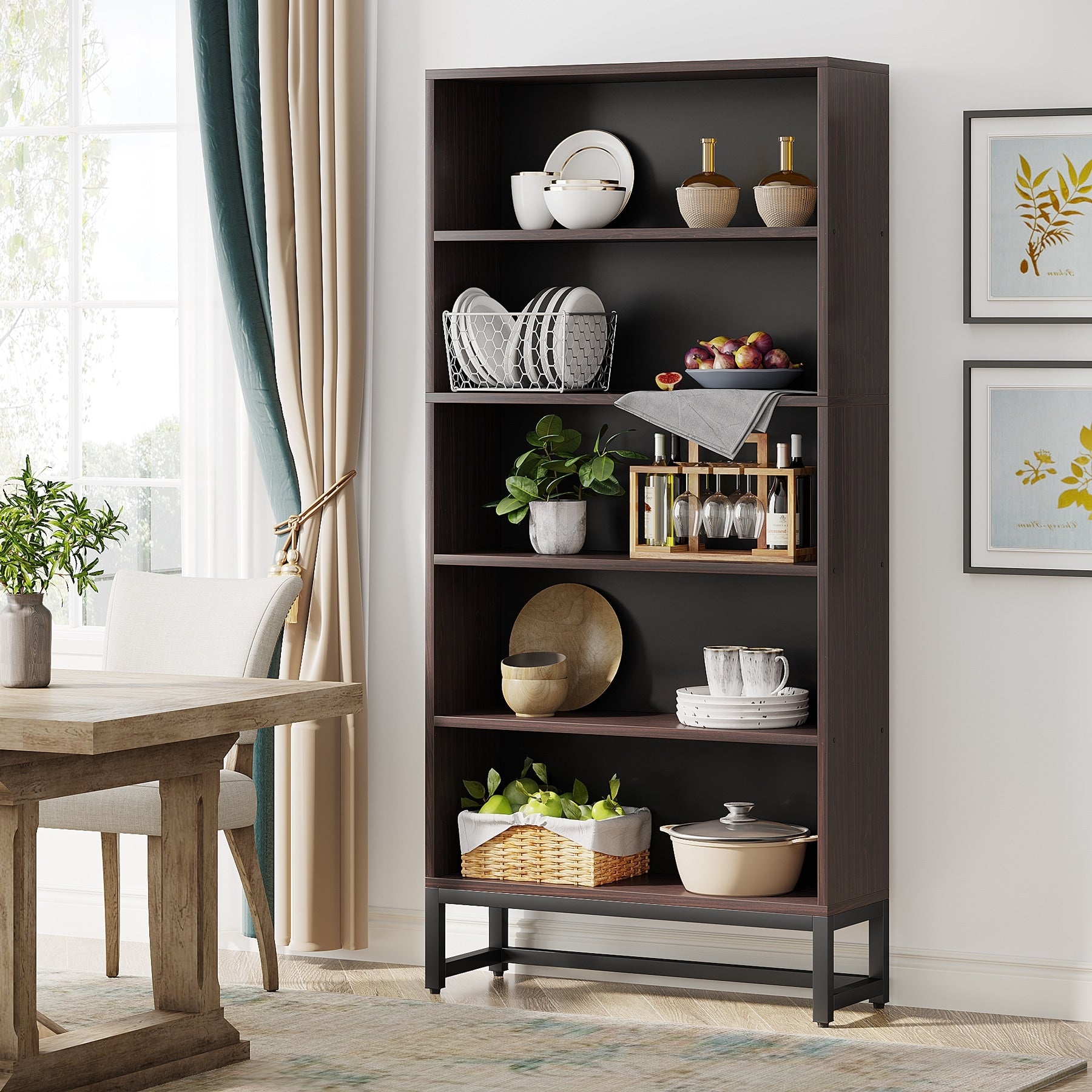 70.8 Inches Tall Bookcase and Bookshelf 5 Tier Large Bookcases 11.81 D x 31.5 W x 70.87 H