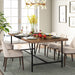 70.8 x 35.4 inch Dining Table for 6-8, Kitchen Dining Room Table with Tube Metal Frame,Brown