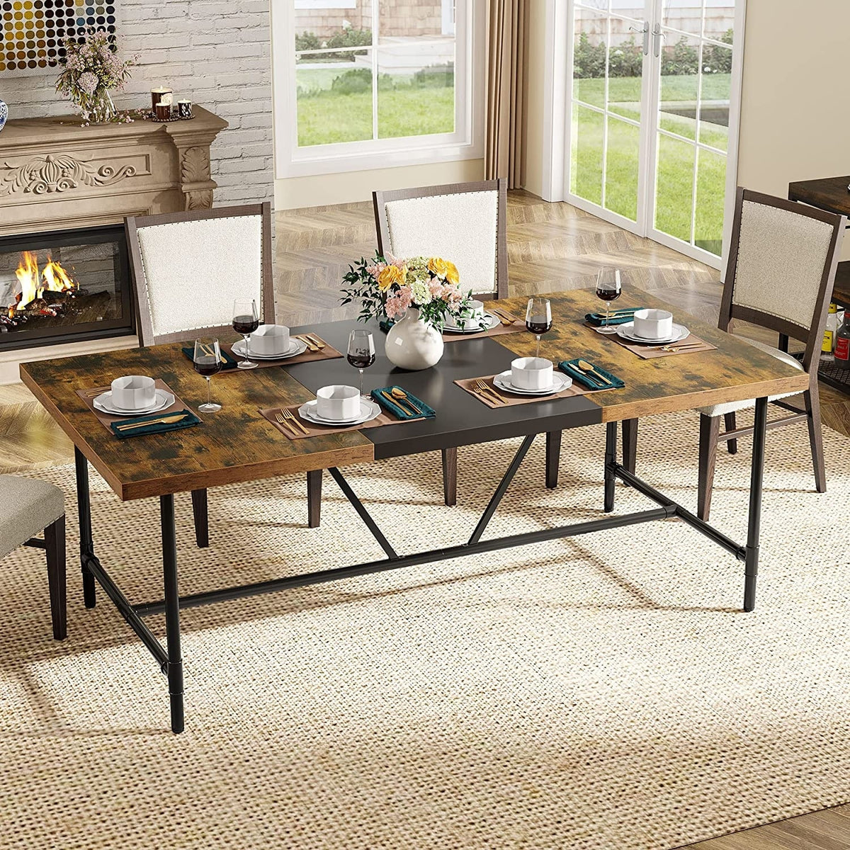 70.8 x 35.4 inch Dining Table for 6-8, Kitchen Dining Room Table with