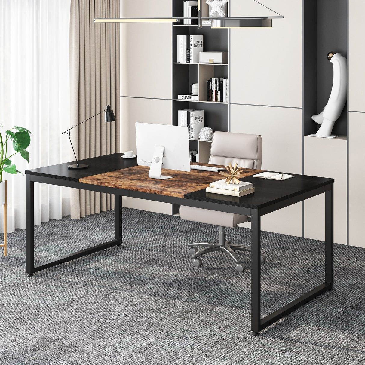 70.86 Inches Large Executive Computer Desk,6FT Conference Table,Dining Table for 4-6 Prople
