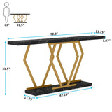 70.9 Inch Long Sofa Console Table for Entryway,Modern Hallway Accent Tables with Stylish Metal Legs