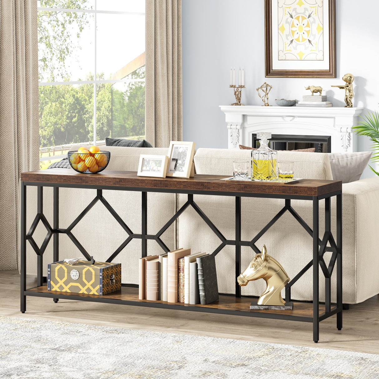 70.9 Inche Extral Long Console Sofa Accent Table for Entryway Living Room