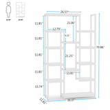6-Tier Tall Bookshelf and Bookcase, 70.9 inch 12-Shelf Display Shelves for Living Room