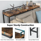 70.9" Extra Long Sofa Console Table, Behind The Couch Table Narrow Entryway Table