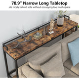 70.9" Extra Long Sofa Console Table, Behind The Couch Table Narrow Entryway Table
