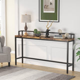 70.9" Extra Long Sofa Console Table, Behind The Couch Table Narrow Entryway Table