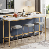 70.9" Extra Long Sofa Console Table, Behind The Couch Table Narrow Entryway Table