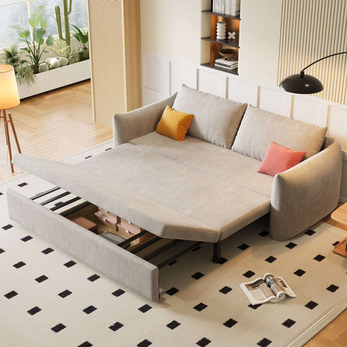 70.9" Double Sleeper Sofa & Sofa Bed Pull Out Couch with Storage - 70'9" x 34'6"