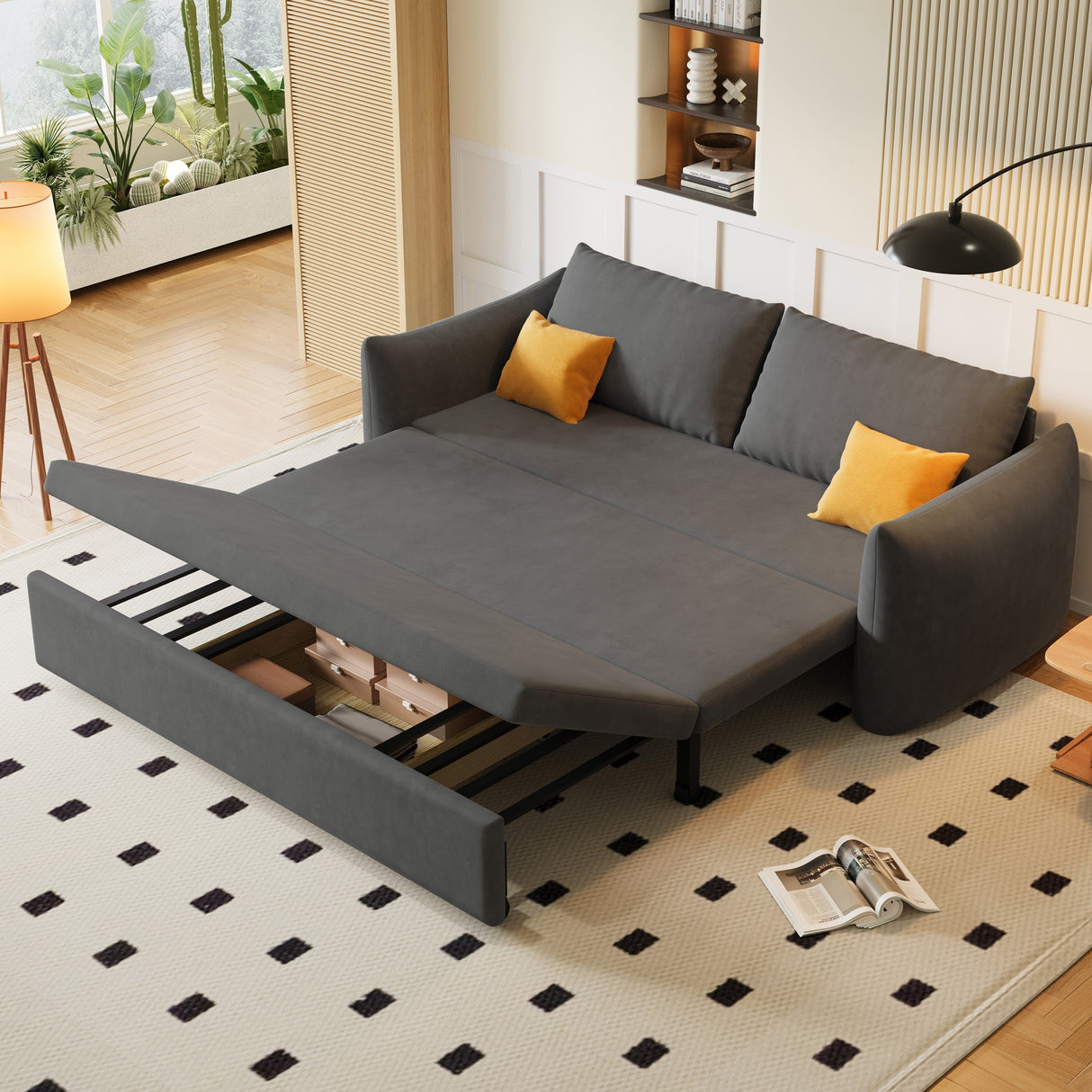 70.9" Double Sleeper Sofa & Sofa Bed Pull Out Couch with Storage - 70'9" x 34'6"