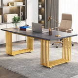 70.9" Modern Office Desk, Wood Computer Desk Large Executive Desk