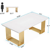 70.9" Modern Office Desk, Wood Computer Desk Large Executive Desk
