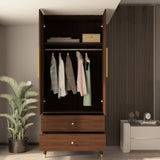 70.9"H Armoires & Wardrobe Two Drawers Hanging Storage Closet Cabinet