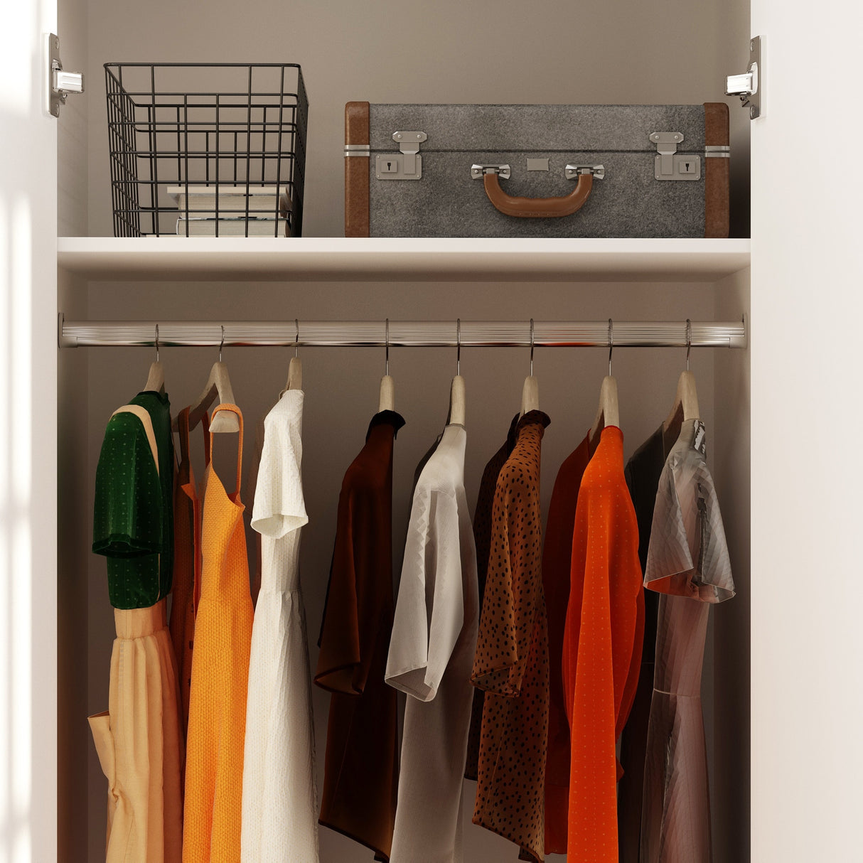 70.9"H Armoires & Wardrobe Two Drawers Hanging Storage Closet Cabinet