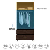 70.9"H Armoires & Wardrobe Two Drawers Hanging Storage Closet Cabinet