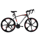 700C Adult Road Bike Steel Frame 17in High Rim Wheel Dual Disc Brake 21 Speed Gear System Men Road Bicycle