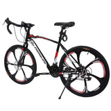 700C Adult Road Bike Steel Frame 17in High Rim Wheel Dual Disc Brake 21 Speed Gear System Men Road Bicycle