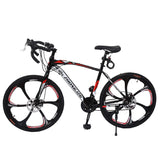 700C Adult Road Bike Steel Frame 17in High Rim Wheel Dual Disc Brake 21 Speed Gear System Men Road Bicycle