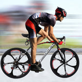 700C Adult Road Bike Steel Frame 17in High Rim Wheel Dual Disc Brake 21 Speed Gear System Men Road Bicycle