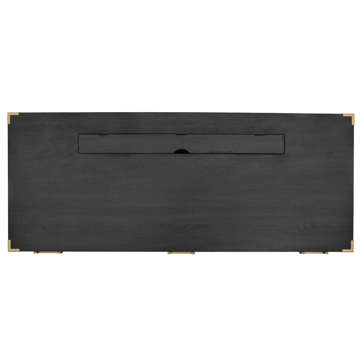 70" Executive Desk with Metal Edge Trim, Writing Desk with 2 file drawers, USB Ports and Outlets, Desk with Hidden Compartment