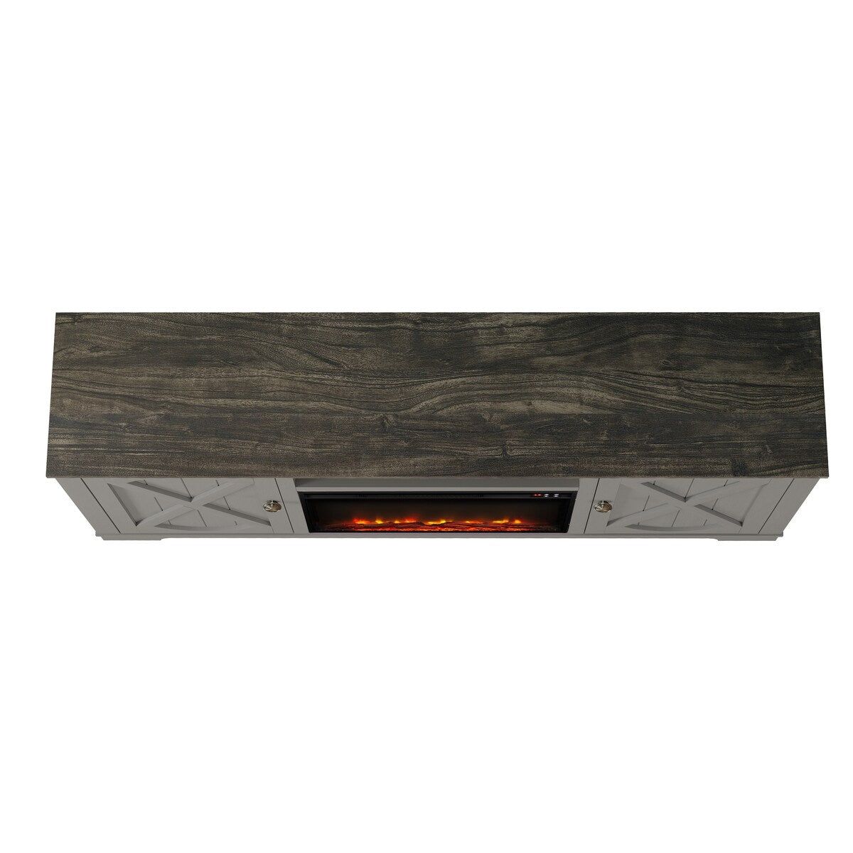 70" Farmhouse TV Stand with Fireplace, Fits up to 75" TV - 70"W x 30"H x 14.5"D