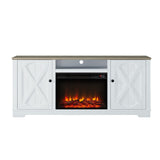 70" Farmhouse TV Stand with Fireplace, Fits up to 75" TV - 70"W x 30"H x 14.5"D