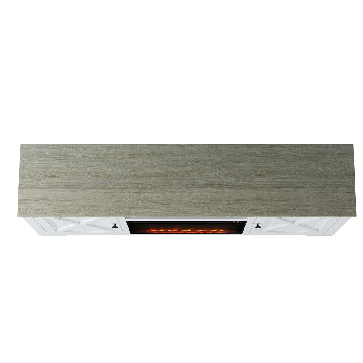 70" Farmhouse TV Stand with Fireplace, Fits up to 75" TV - 70"W x 30"H x 14.5"D